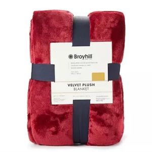 Deep Red Plaid Velvet Plush Blanket